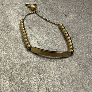 Michael Kors Gold-Tone Beaded Bar Adjustable Bracelet